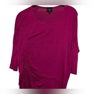 Colour Works W Magenta Ruched Tunic Top | Size Small